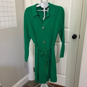 Ontwelfth Long Sleeve Kelly Green Dress Jacket with Gold Button Accents